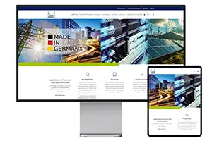 Webseite der MBS AG & Co. KG wird auf einem Pro Display XDR und daneben auf einem iPad Pro angezeigt